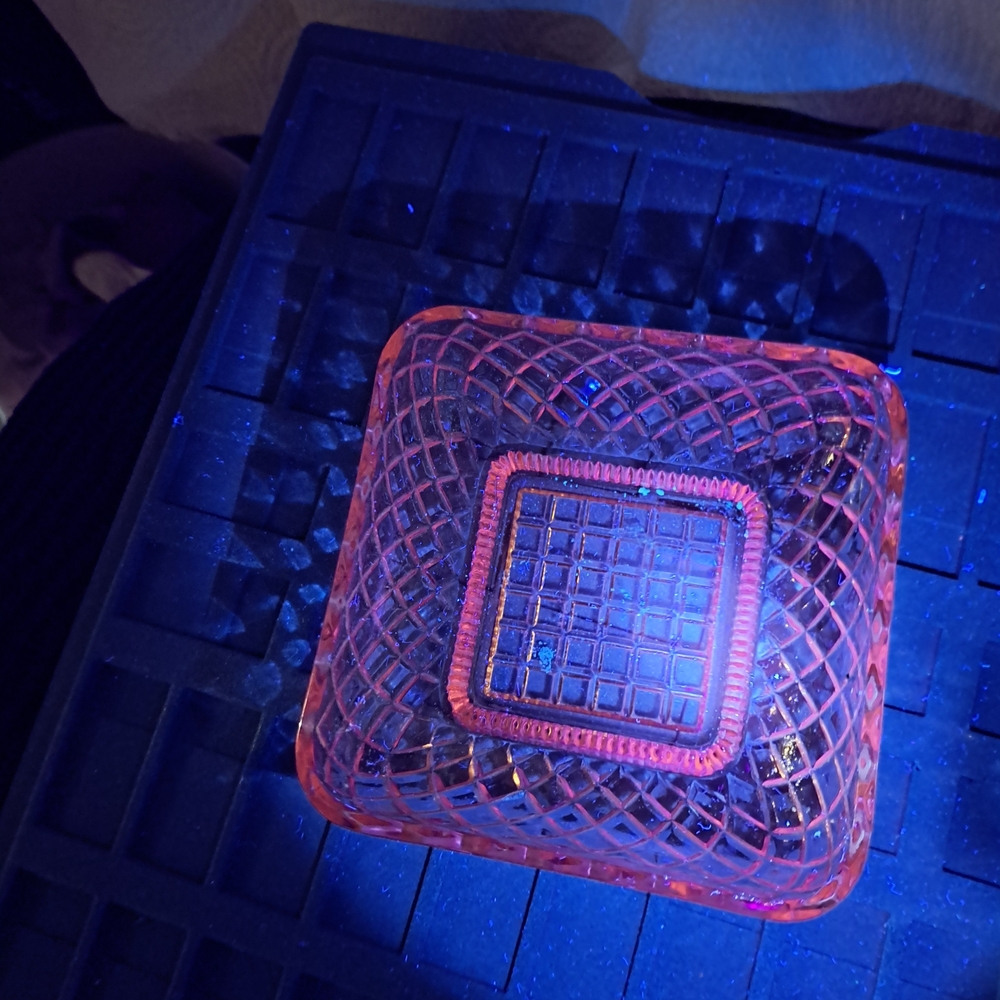 Elegant Glass Art Bowl - Pink and Gold